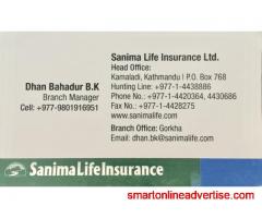 Sanima Life Insurance, Gorkha 9846413125
